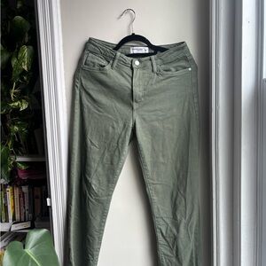 Just Black Green Skinny Jeans Versatile Stretch Denim